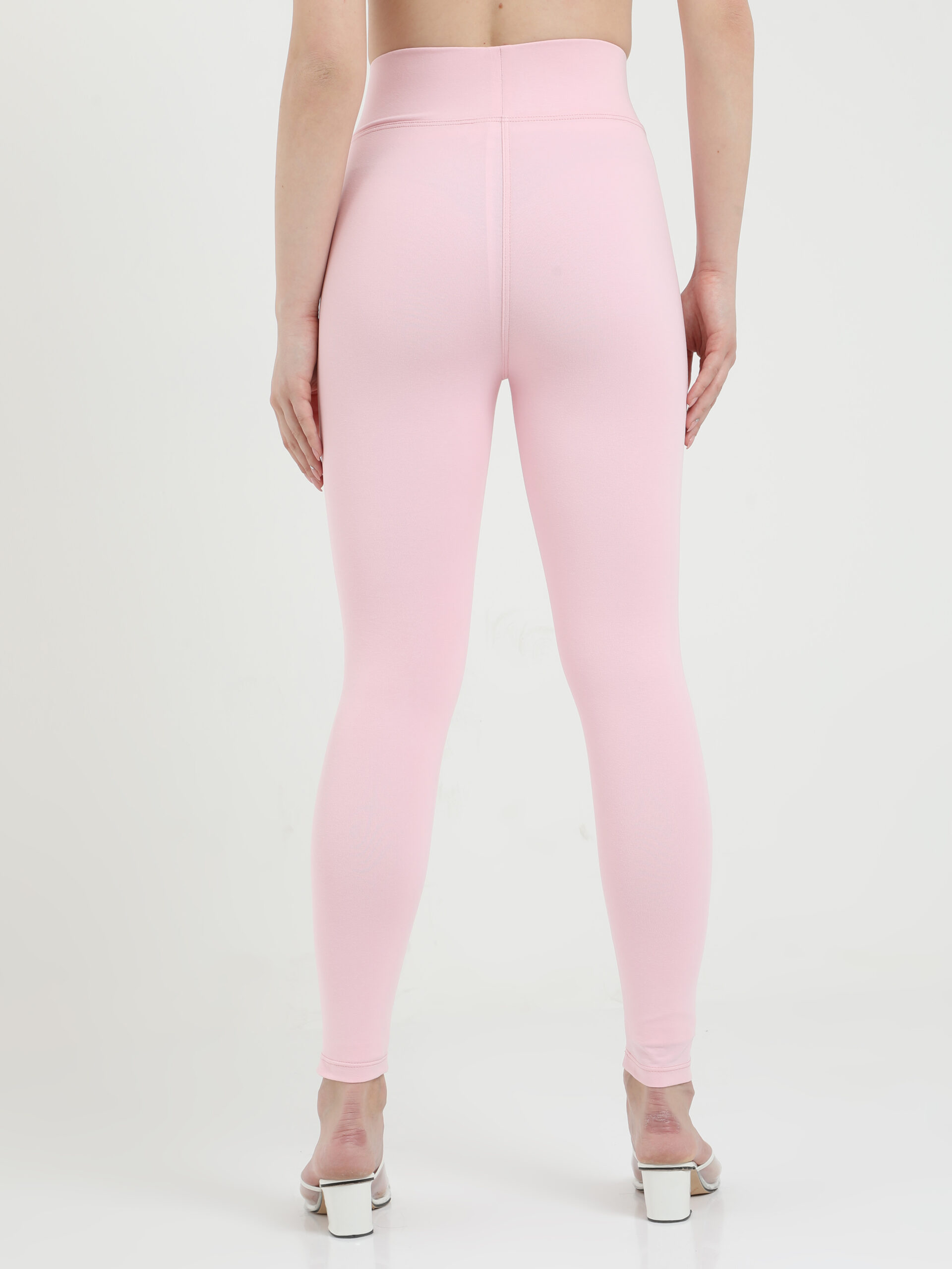 Hue womens pull on pink leggings, cut out design on bottom of legs size  Medium | eBay