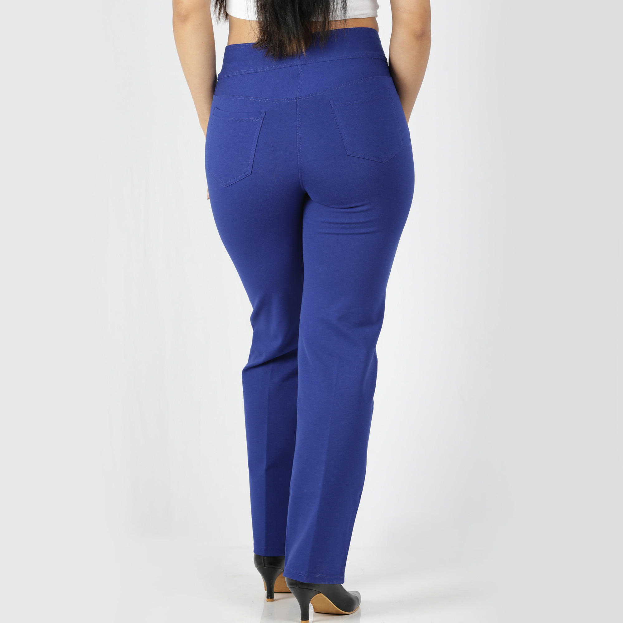 AMYDUS Plus Size Women Crease Seam Tummy Shaper Pants | High-Waist |  Stretchable | Straight