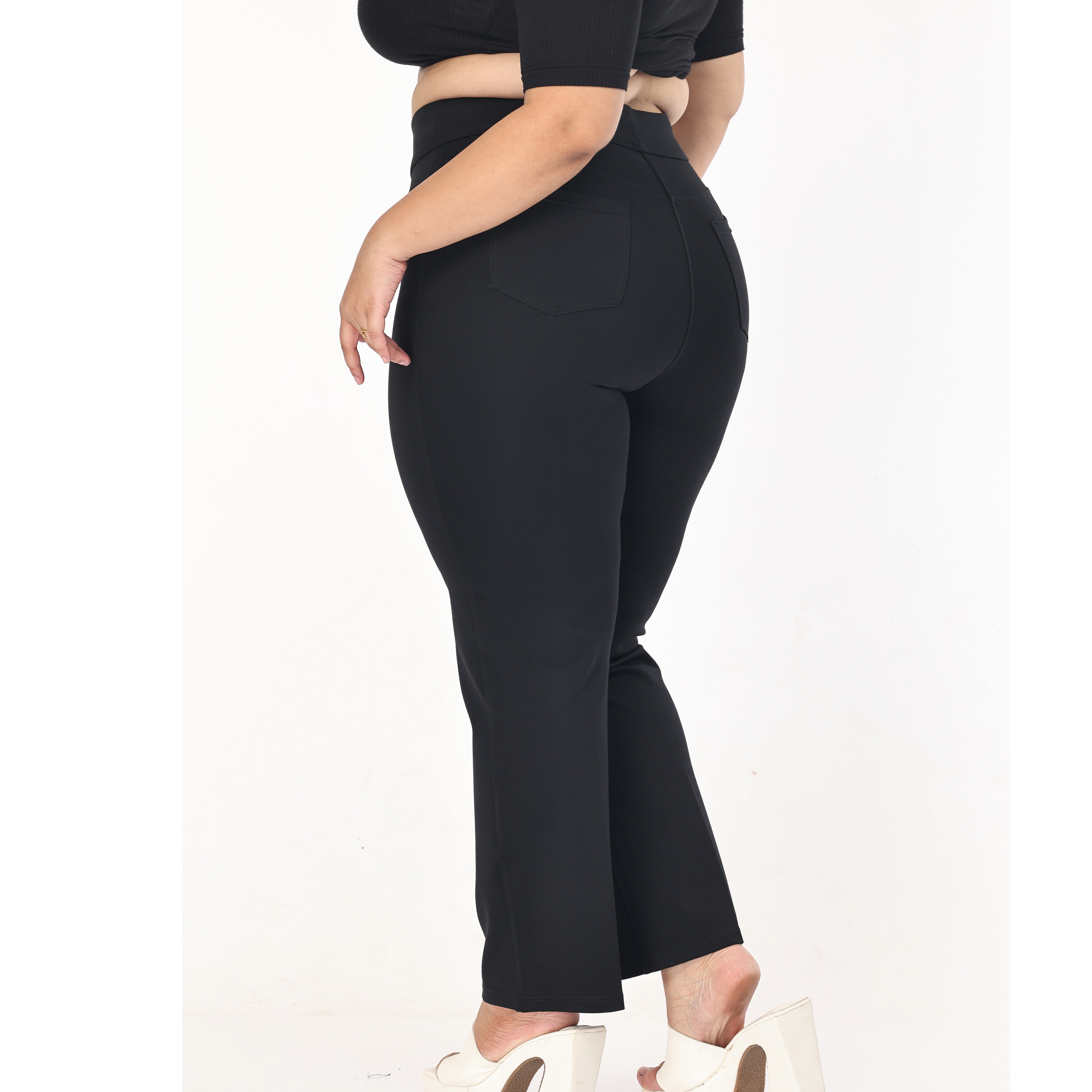 SweatyRocks Women's Elegant High Waist Solid Long Pants Office Trousers  Black White XS at Amazon Women's Clothing store