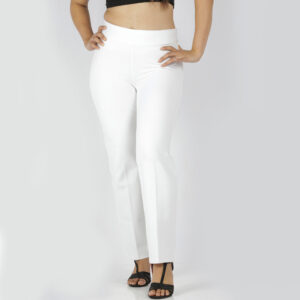 White pants for women Tummy tucker straight leg 2 back pockets