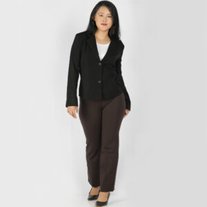 Black trouser women Plus size Straight leg 2 back pockets - Belore Slims