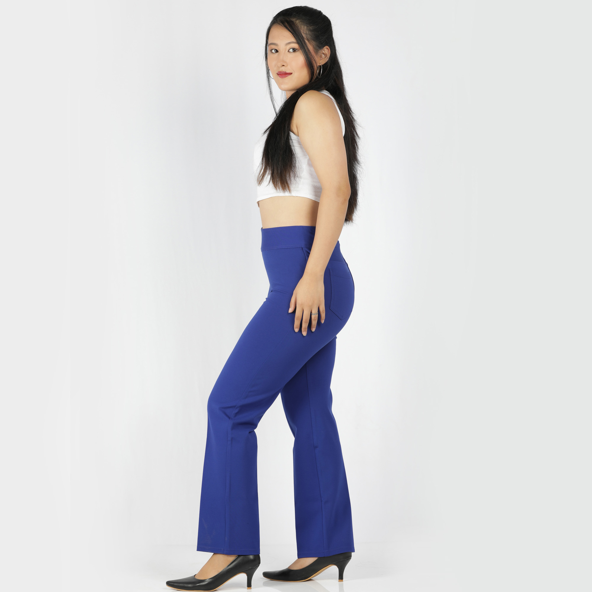 Brown pants for women - Tummy tucker straight leg-2 back pockets - Belore  Slims