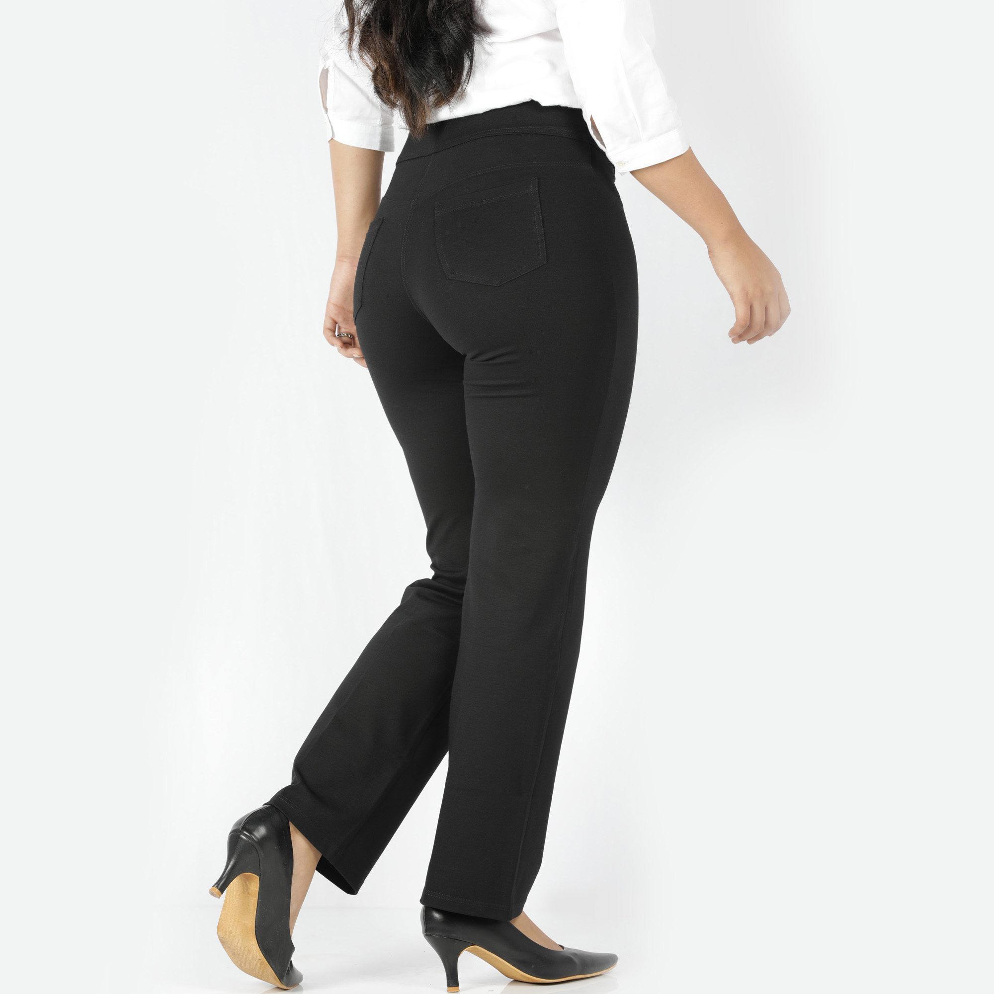 Grey pants women - Tummy tucker straight leg - 2 back pockets - Belore Slims