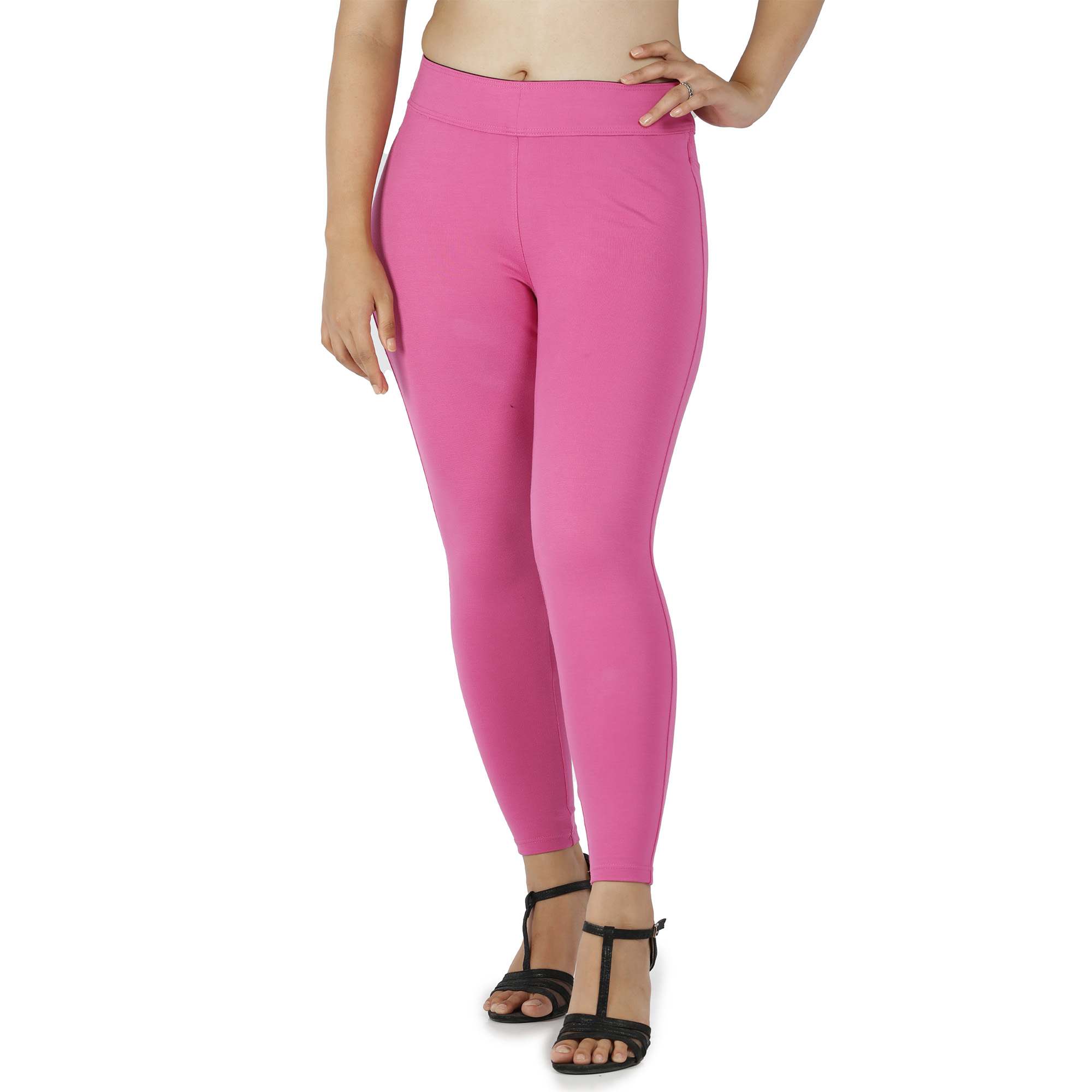 Pink jeggings for women Compression pant 2 back pockets - Belore Slims