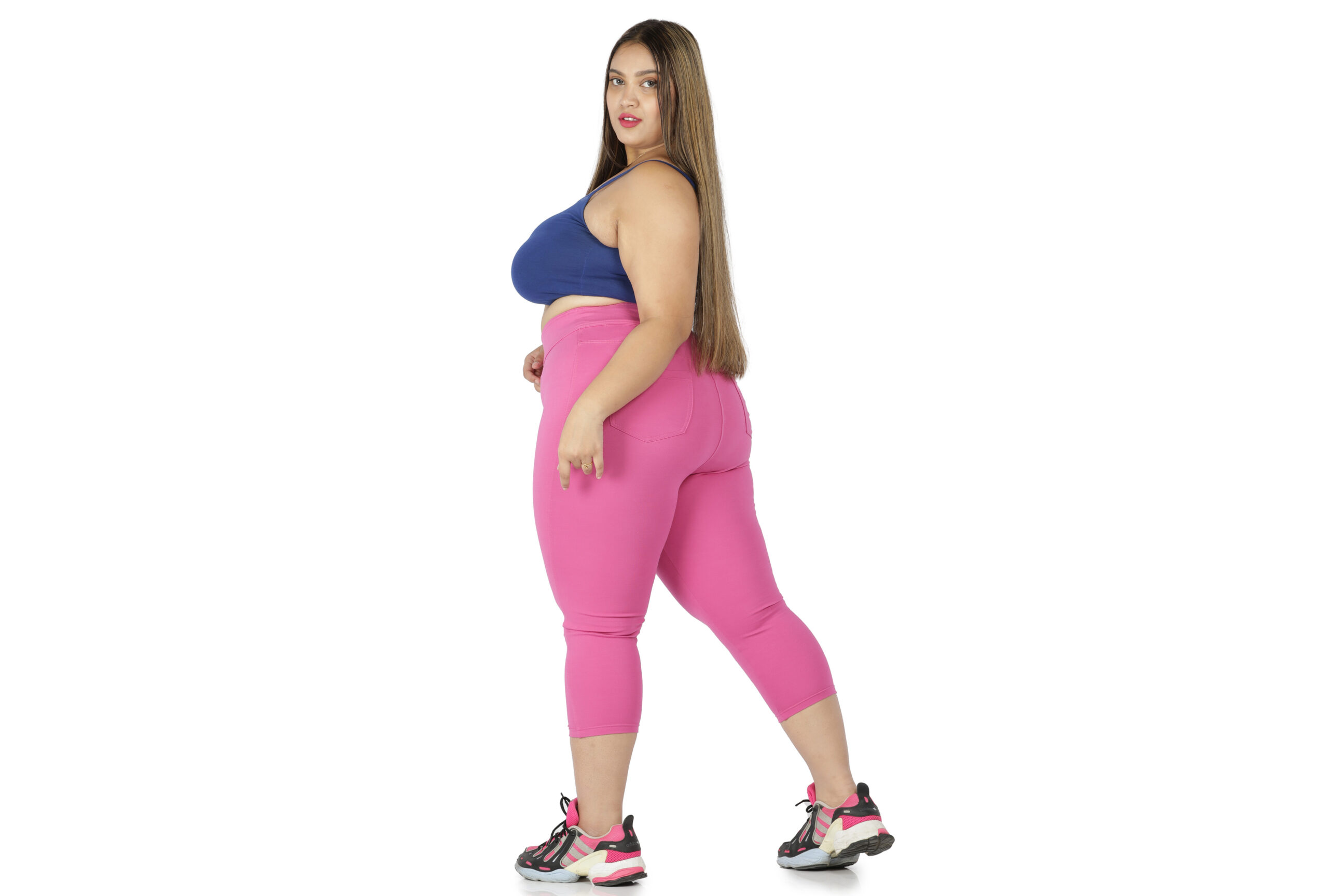 Plus size clearance pink capris