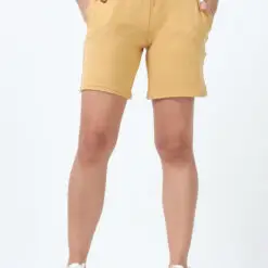 Khaki women shorts with 2 side pockets