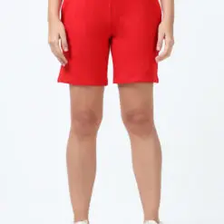 Red women shorts with 2 side pockets