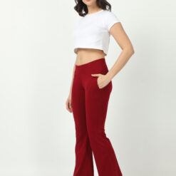 Meroon women bell bottom casual trouser with 2 side pockets