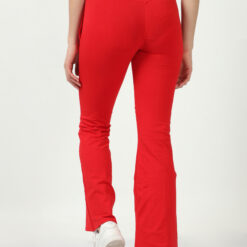 Red women bell bottom casual trouser with 2 side pockets