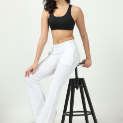 White women bell bottom casual trouser with 2 side pockets