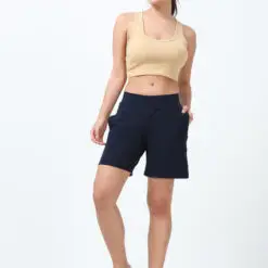 Navy women shorts with 2 side pockets